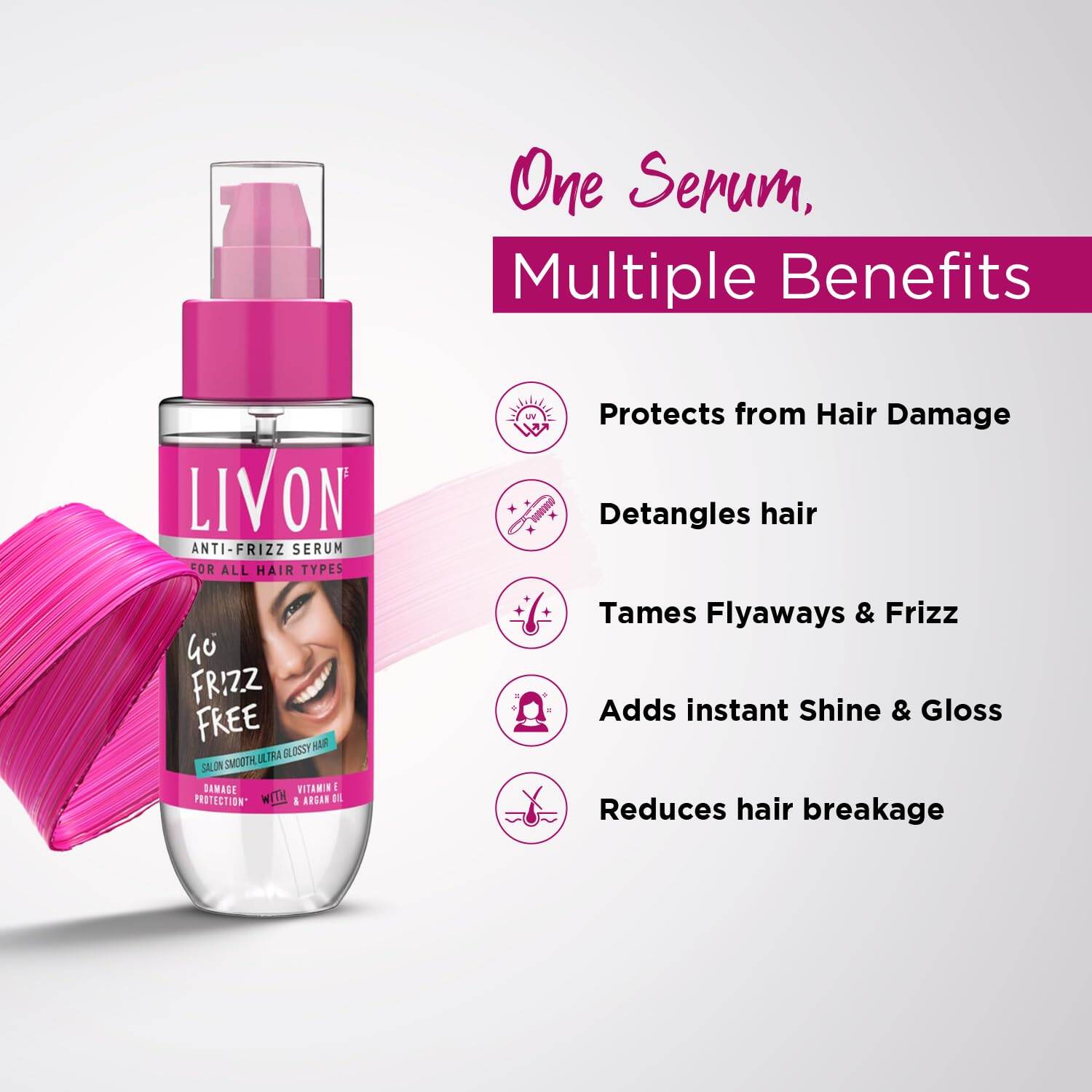 Picture of Livon Anti Frizz Serum for All Hair Types 45ml