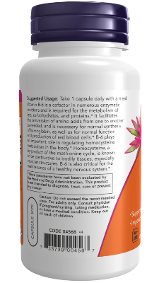 Picture of Now Foods Vitamin B-6 100 mg 100 Veg Capsules