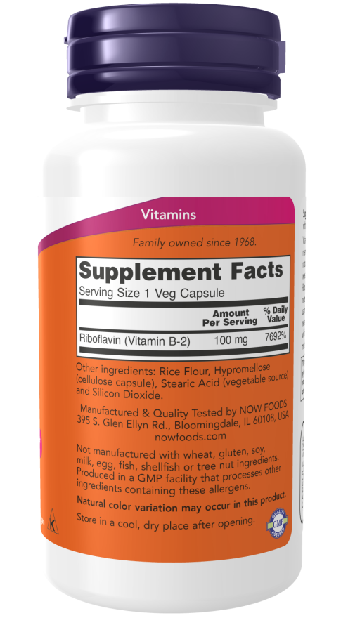 Picture of Now Foods Vitamin B-2 100 mg 100 Veg Capsules