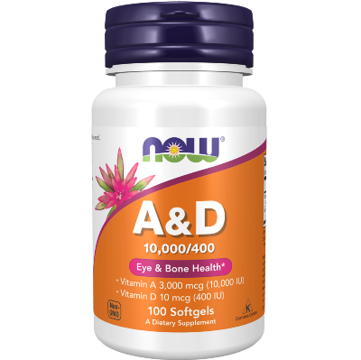 Picture of Now Foods Vitamin A & D 10,000/400 IU | 100 Softgels