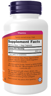 Picture of Now Foods Inositol 500 mg | 100 Veg Capsules