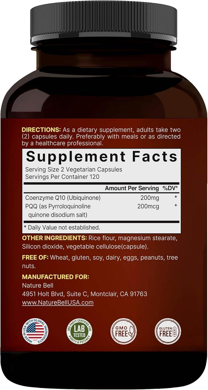 Picture of NatureBell CoQ10 200mg with PQQ | 240 Veggie Capsules