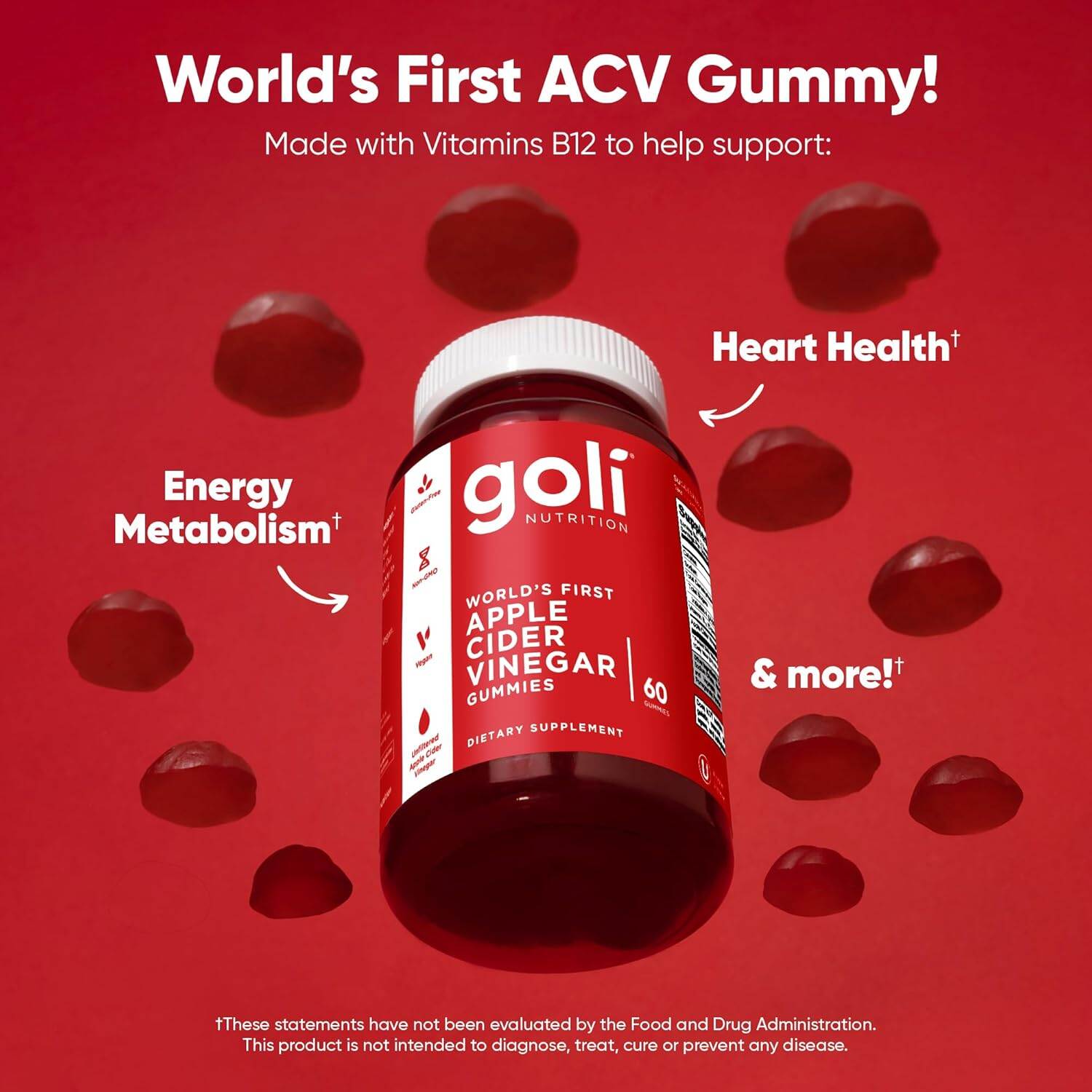 Picture of Goli Nutrition Apple Cider Vinegar Gummies | 60 Gummies