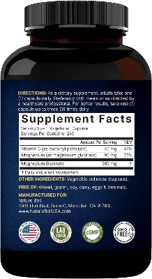 Picture of Naturebell Pure Magnesium Glycinate 500mg | 240 Veggie Capsules