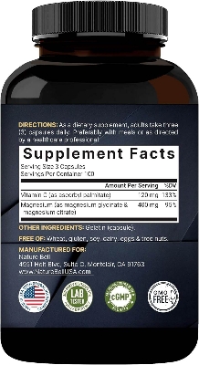 Picture of Naturebell Magnesium Glycinate + Citrate 400mg | 300 Capsules