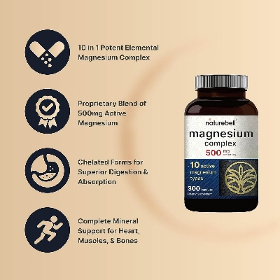 Picture of Naturebell Magnesium Complex 500mg | 300 Capsules