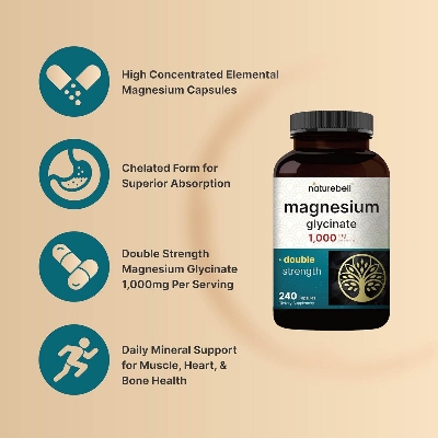Picture of NatureBell Magnesium Glycinate 1,000mg | 240 Capsules