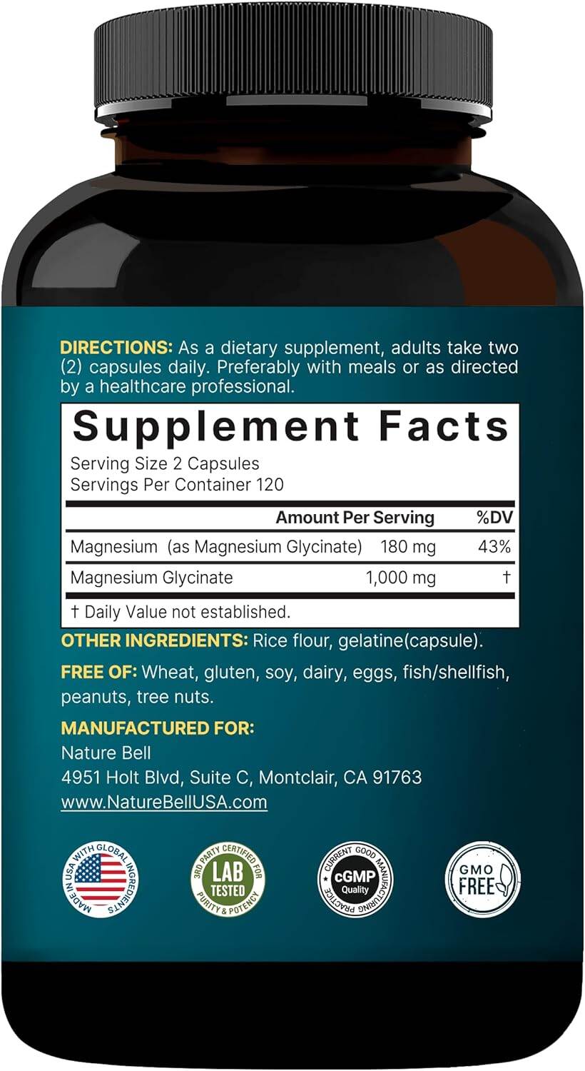Picture of NatureBell Magnesium Glycinate 1,000mg | 240 Capsules