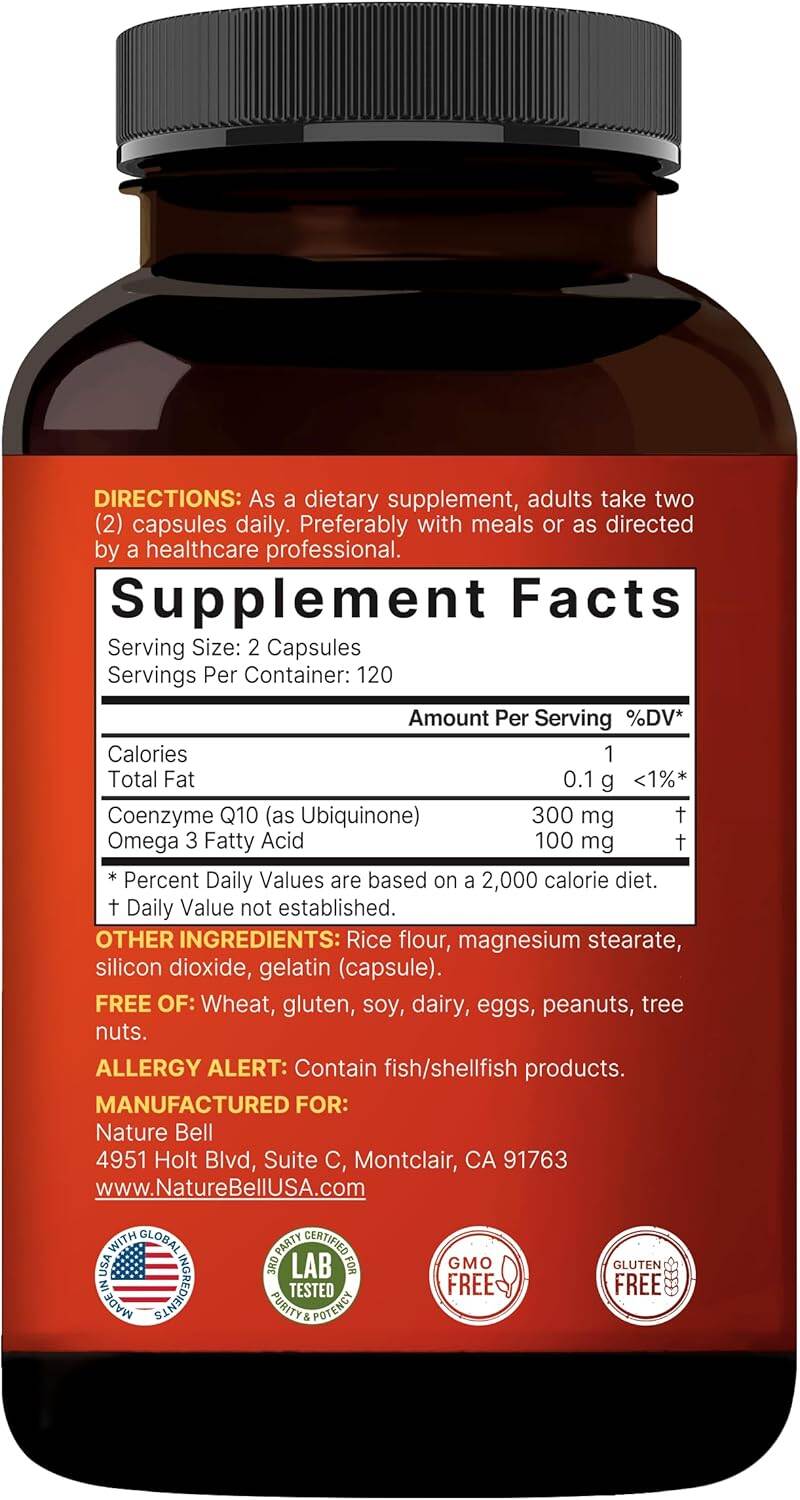Picture of Naturebell CoQ10 300mg with Omega 3 | 240 Capsules