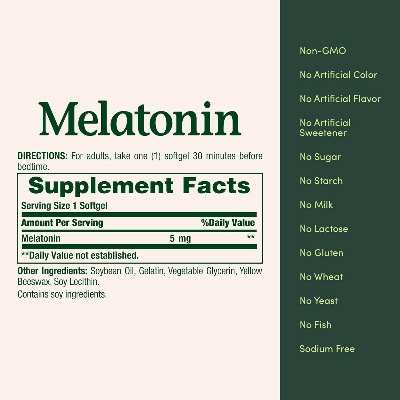 Picture of Nature's Bounty Melatonin 5mg | 90 Softgels