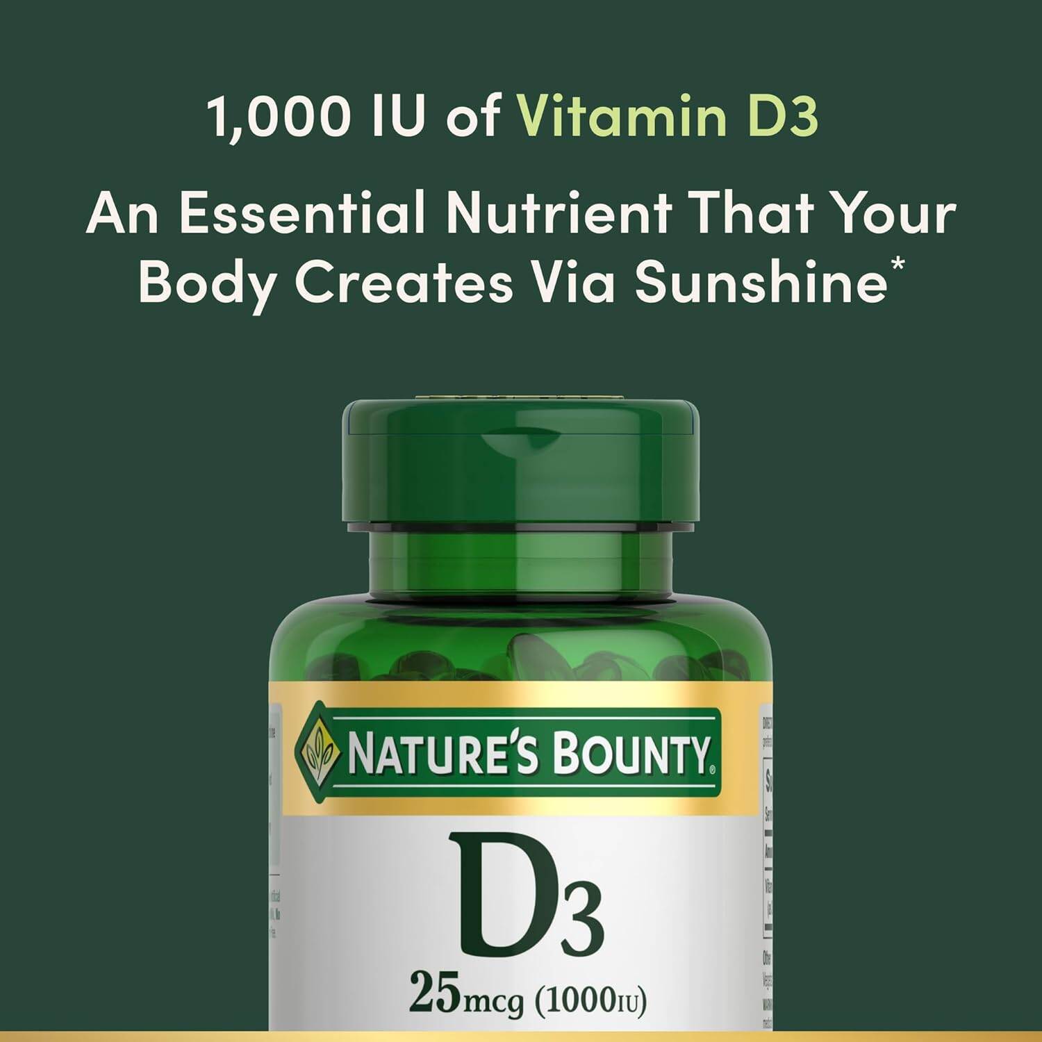 Picture of Nature's Bounty Vitamin D3 25mcg | 125 Softgels