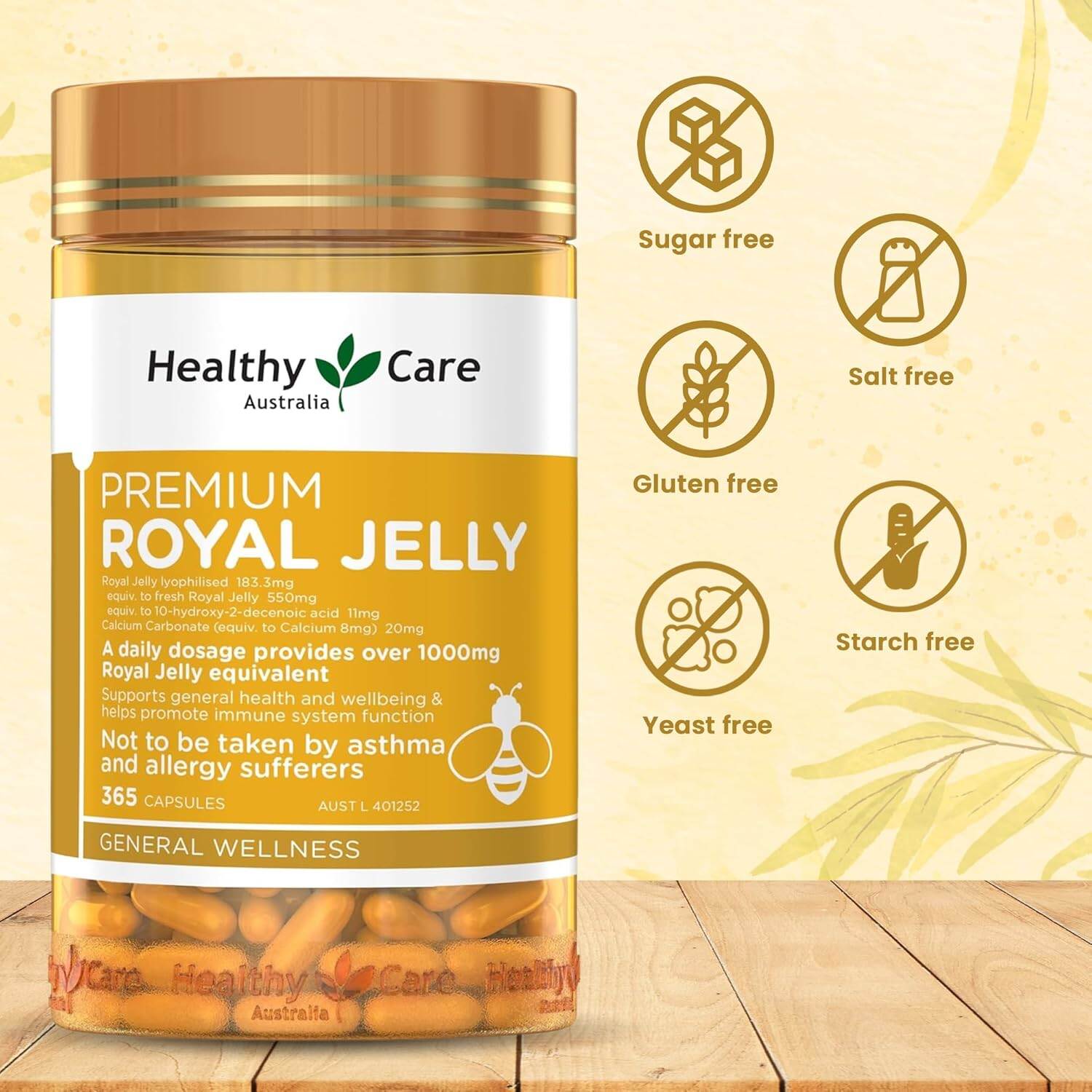 Picture of Healthy Care Royal Jelly 1000mg | 365 Capsules