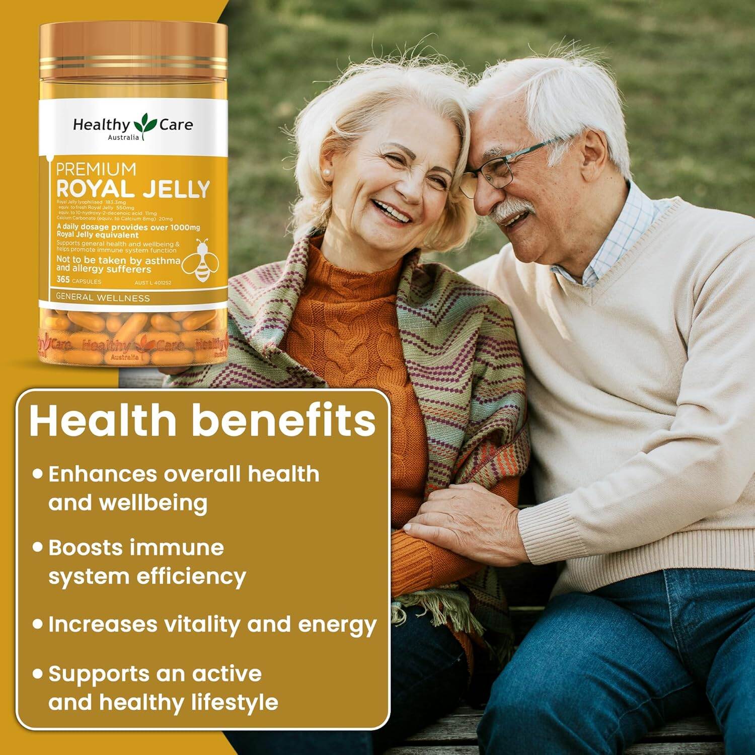 Picture of Healthy Care Royal Jelly 1000mg | 365 Capsules