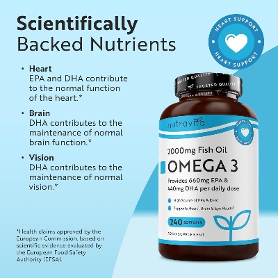 Picture of Nutravita Omega 3 Capsules High Strength 2000mg | 240 Softgels
