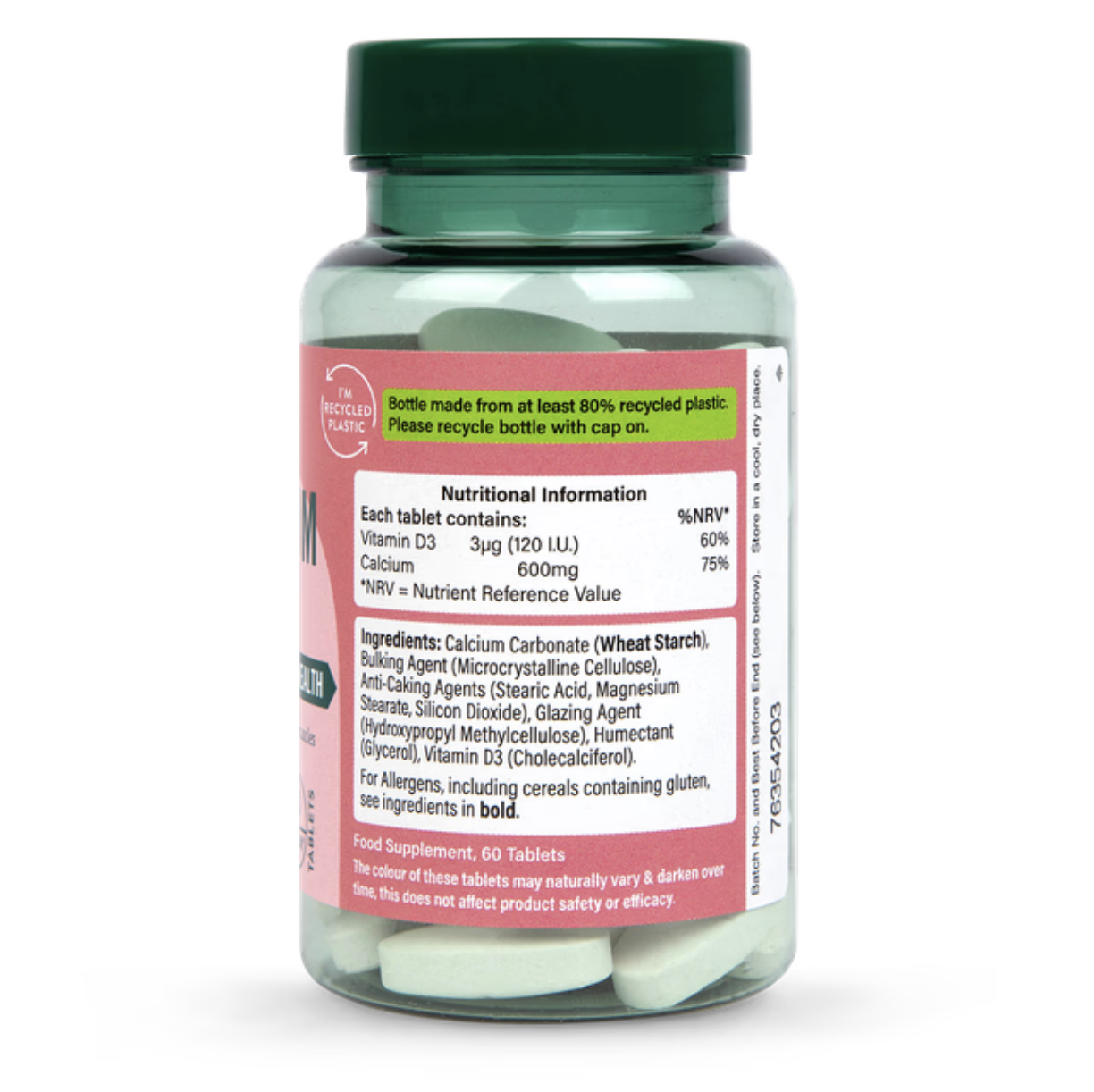 Picture of Holland & Barrett Calcium + Vitamin D 600mg | 60 Tablets