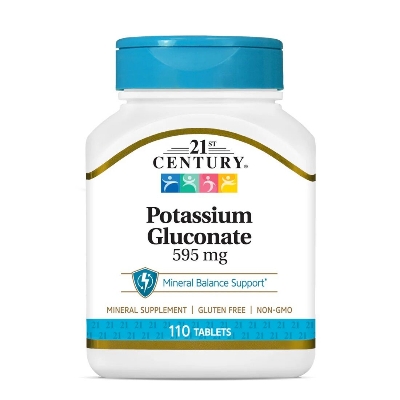 Picture of 21st Century Potassium Gluconate 595 mg | 110 Tablets