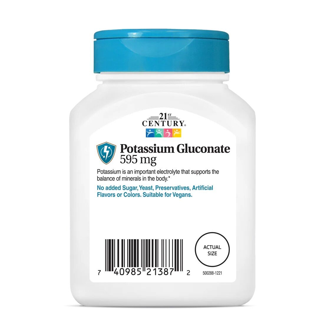 Picture of 21st Century Potassium Gluconate 595 mg | 110 Tablets