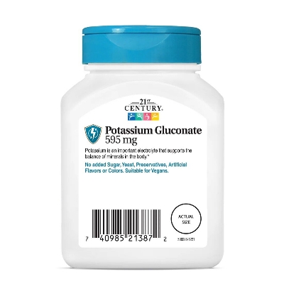 Picture of 21st Century Potassium Gluconate 595 mg | 110 Tablets