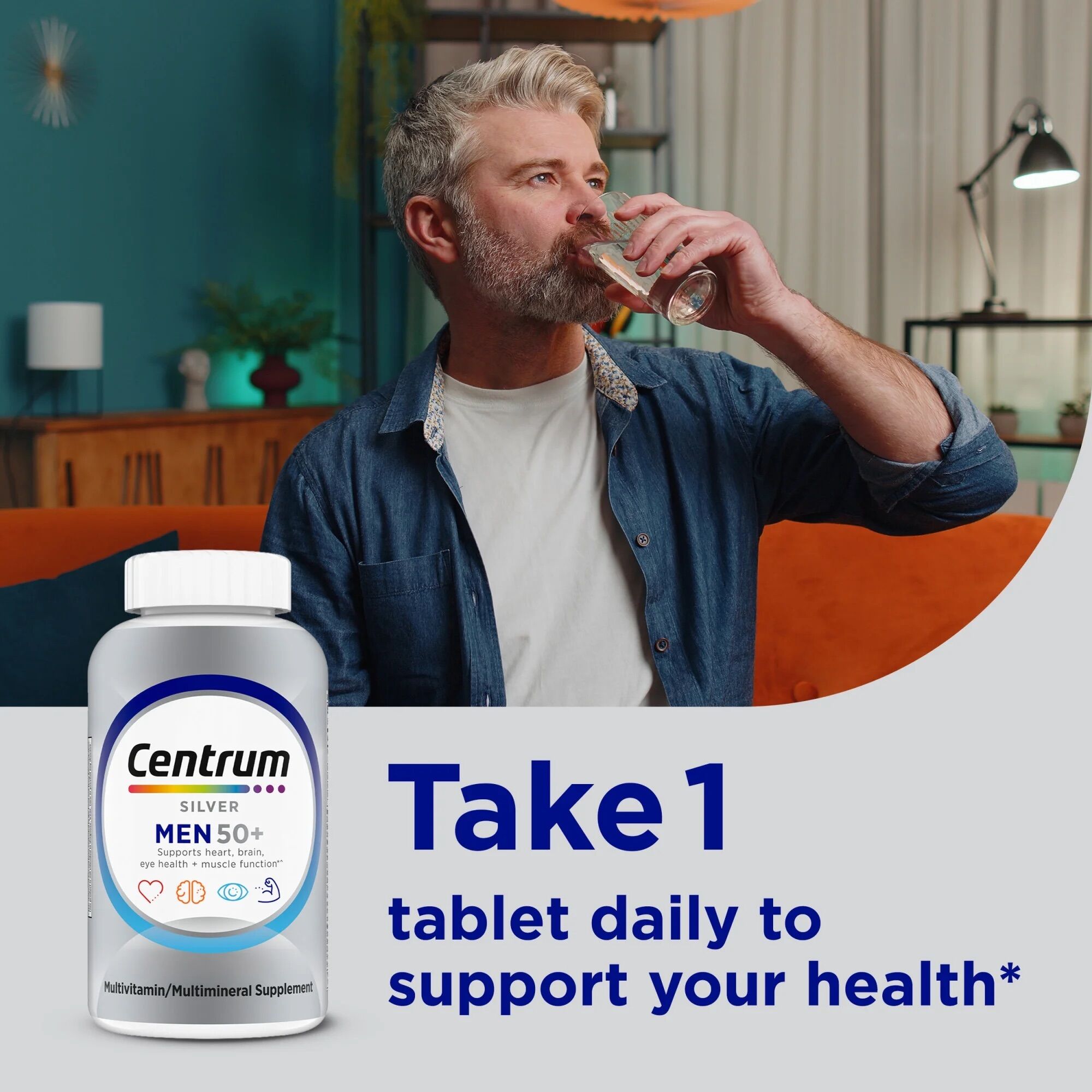 Picture of Centrum Silver Mens 50+ Multivitamin | 100 Tablets