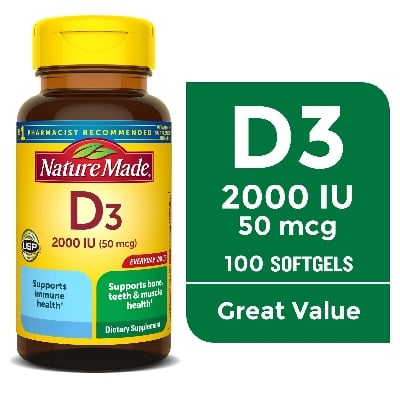 Picture of Nature Made Vitamin D3 2000 IU (50 mcg) | 100 Tablets