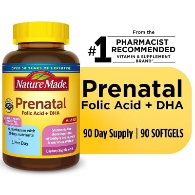 Picture of Nature Made Prenatal Folic Acid + DHA | 90 Softgels