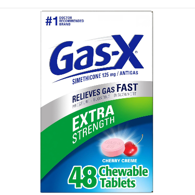 Picture of Gas-X Extra Strength Chewable Gas Relief Tablets with Simethicone 125 mg, Cherry - 48 Count