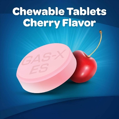 Picture of Gas-X Extra Strength Chewable Gas Relief Tablets with Simethicone 125 mg, Cherry - 48 Count
