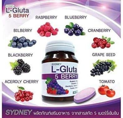 Picture of Sydney L- Glutathione 5 Berry Plus Skin Anti-Oxidant | 30 Tablets