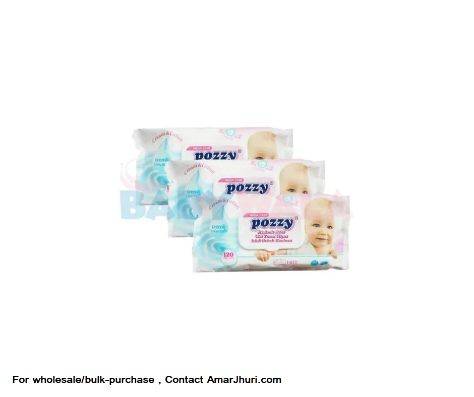 Picture of Premium Pozzy Hygenic Baby Wet Towel Wipes 120 Pcs