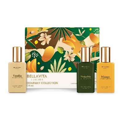 Picture of Bellavita Luxury Unisex Gourmet Perfume Gift Set with Vanilla, Mango, and Pistachio | 20ml x3