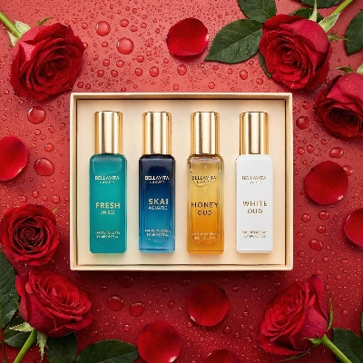 Picture of Bellavita Luxury Unisex Perfume Gift Set with Honey Oud, White Oud, Skai, and Fresh | 20ml x4