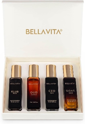 Picture of Bellavita Luxury Men's Perfume Gift Set with CEO Man, G.O.A.T., Klub, and Oud | 20ml x4