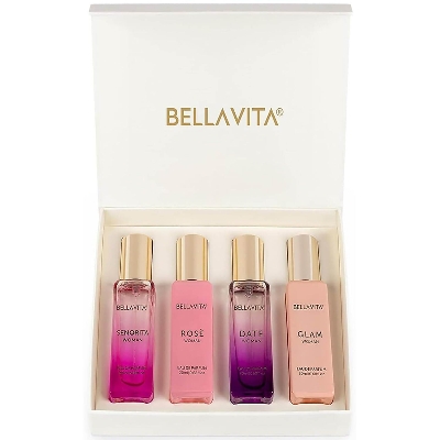 Picture of Bellavita Luxury Women's Perfume Gift Set with Rose, Senorita, Date, and Glam | 20ml x4