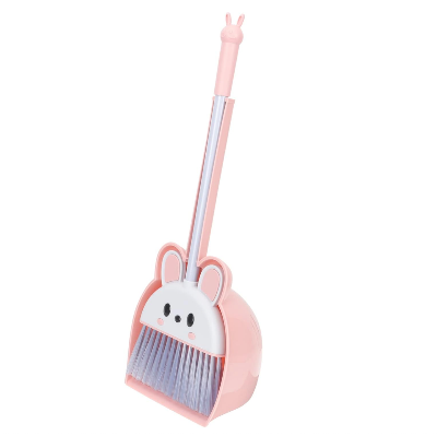 Picture of Mini Broom with Dustpan Little Housekeeping Helper Kitchen Sweeping for Broom 1 Set Pink