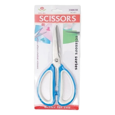 Picture of Jiang Ming Multi-Purpose Stainless Steel Scissors – Heavy Duty All-Purpose Shears for Kitchen, Office & Craft Work (Blue & White)