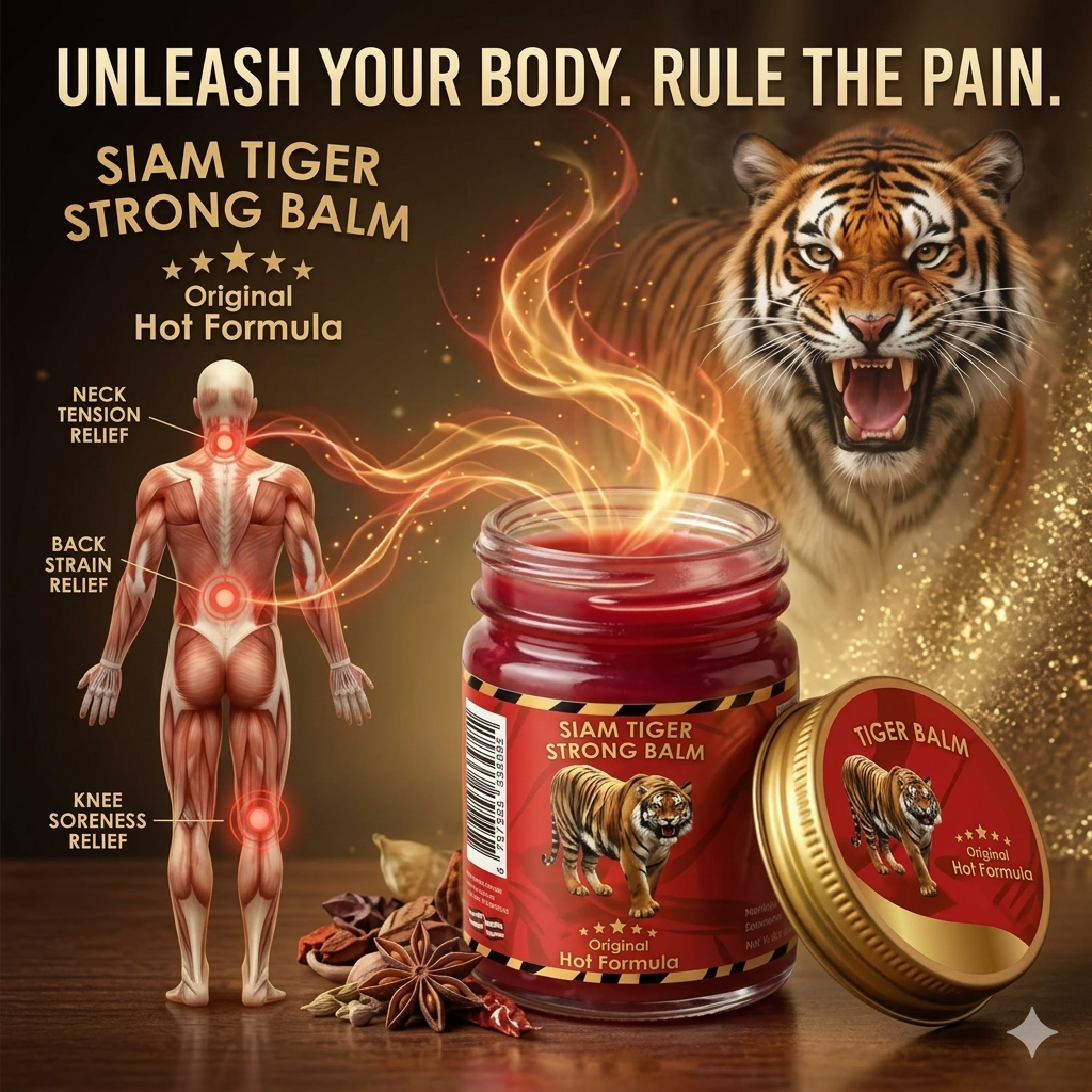 Picture of Siam Tiger Strong Balm - Original Hot Formula for Muscle and Joint Pain Relief