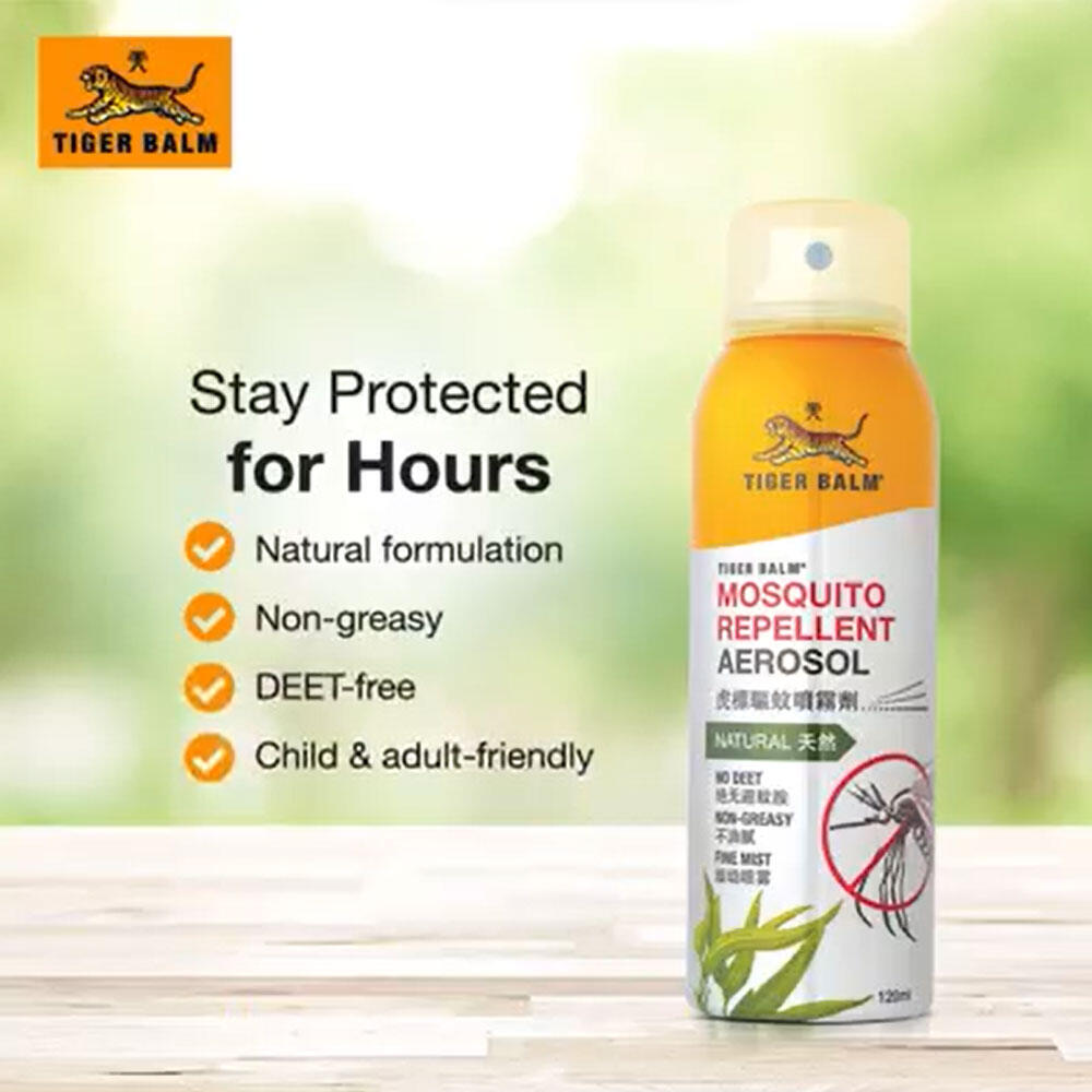 Picture of Tiger Balm Mosquito Repellent Aerosol Spray - No DEET Natural Formula 120ml