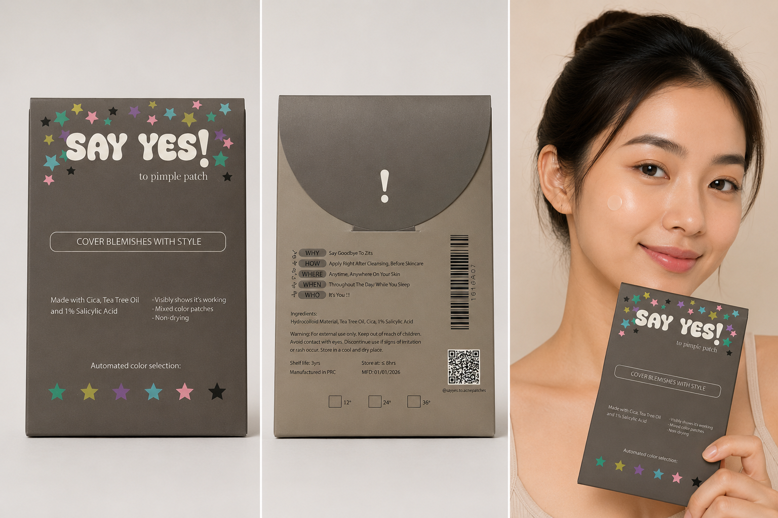 Picture of SAY YES! Hydrocolloid Pimple Patch– Cover Blemishes With Style - 80 Patches