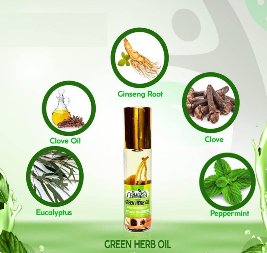 Picture of Thai Green Herb Oil Ginseng Root Aroma Oil Roll-on 8cc