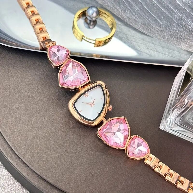 Picture of ADSBIAOYE Women's Luxury Crystal Bracelet Watch Unique Irregular Quartz WatchRoyal Blue, Pink, Red, Blue, Green, Black