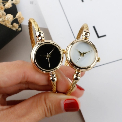 Picture of automatic watch Women Small Gold Bangle Bracelet Luxury Watches Stainless Steel Ladies Quartz Wrist watch Brand Casual WomenWhite, Black
