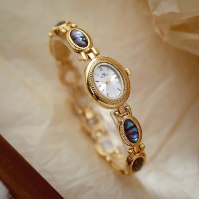 Picture of BS FA1835 Women Quartz Watch for Women Black Gold Abalone Shell Watches Gold Luxury Ladies Watch Woman Wristwatches Montre Femme