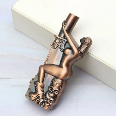 Picture of Creative Se-xy Lighter Gas Bronze Metal Windproof Lighter Men Gadgets Gift