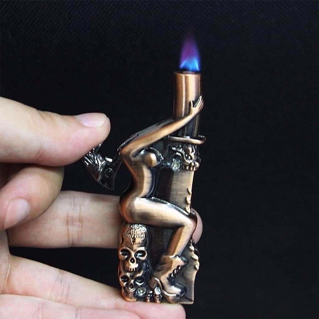 Picture of Creative Se-xy Lighter Gas Bronze Metal Windproof Lighter Men Gadgets Gift