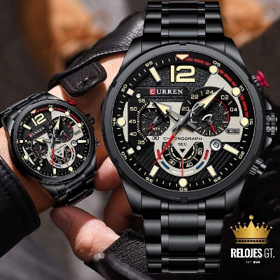 Picture of CURREN 8395 new design quartz watch vive 316L stainless steel Strap 3 dials date display big casual wrist watch Roal BlueBlack, Brown, Silver, Blue, Green
