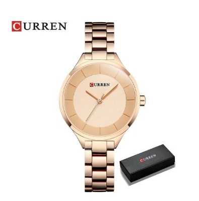 Picture of CURREN 9015 WATCH WOMEN WATCHES STAINLESS STEEL LADIES WOMEN'S WATCH WOMEN 2018 LUXURY GOLD COLOR FASHIONrose  gold dial whit, golden, Black gold, Black, silve, gold pink, white dial golden ch