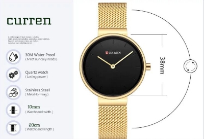 Picture of CURREN 9016 Black-Gold-SilverBlack, Gold, Silver, Purple