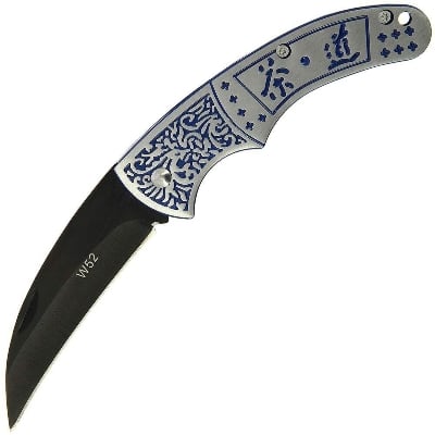 Picture of DNA Camping Hiking Fishing Hawkbill EDC Karambit Non Locking Less than 3" Folding K nife withMulticolor