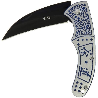 Picture of DNA Camping Hiking Fishing Hawkbill EDC Karambit Non Locking Less than 3" Folding K nife withMulticolor