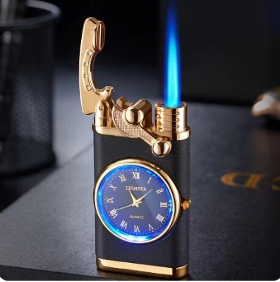 Picture of Douyin style watch real dial rocker arm windproof gas lighters blue light qixi boyfriend gift factory wholesale